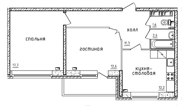 Двухкомнатная квартира 60 кв м планировка дизайн